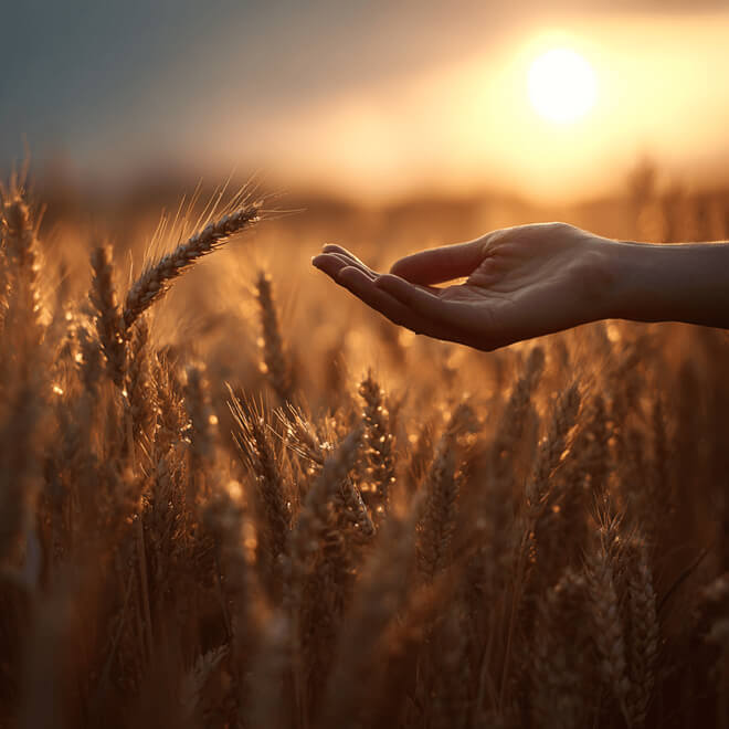 Campo de trigo y logo Cerealtec